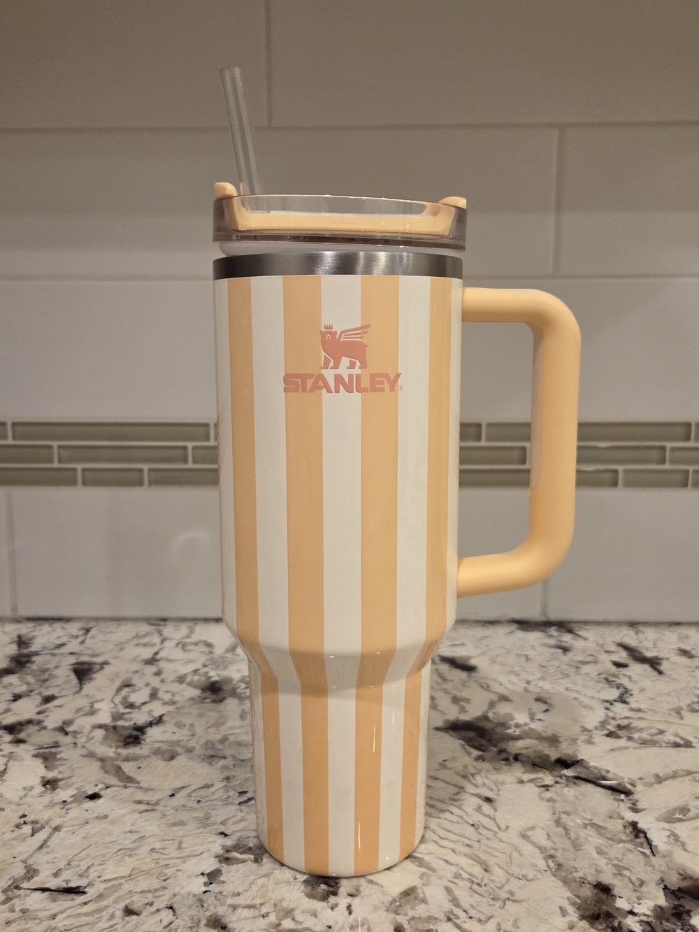 Stanley Yellow Striped Quencher